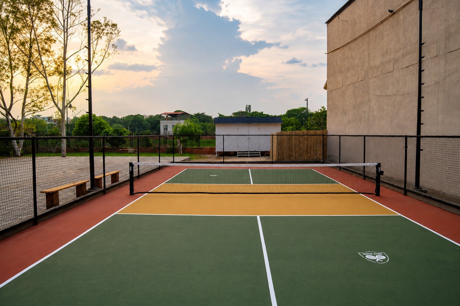 Twin pickleball courts at Padel Fort, Jaipur
